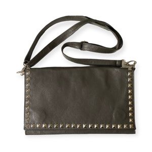 Boutique Gray Studded Shoulder Bag